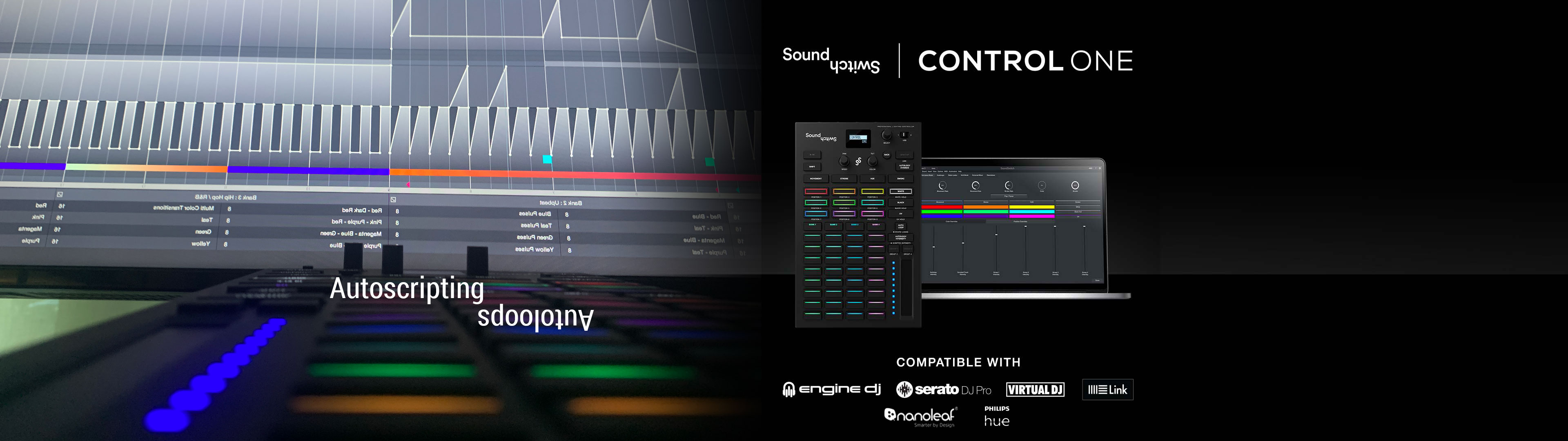 SoundSwitch running along side the Denon DJ Prime 4 and Philips HUE lighting